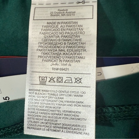 Reebok Women Leggings Mid‎ Rise Full Length Embroidered Logo Green Size Large - Picture 6 of 9